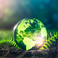 Grafika przedstawiająca kulę ziemską